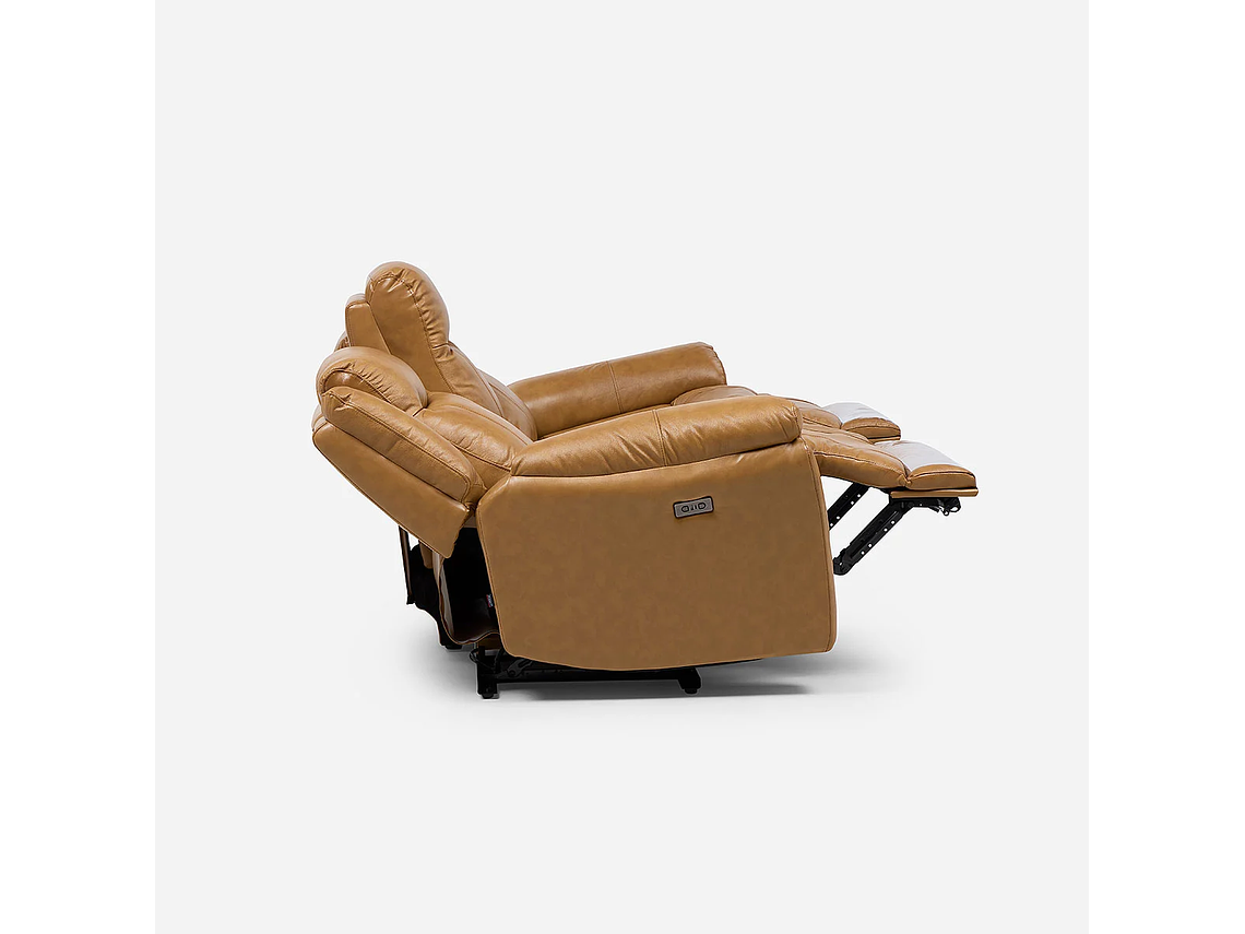 SOFÁ RECLINABLE RIMINI 3 CUERPOS ELÉCTRICO CUERO WHISKEY 4