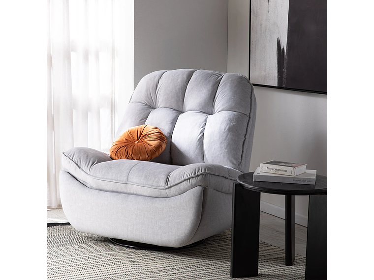 BERGERE VYS SPA MILLENIUM WHITE ACERO FELPA BLANCO INVIERNO MECEDOR GIRATORIO Y RECLINABLE 8