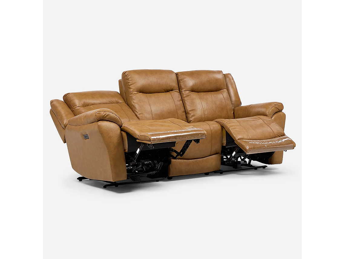 SOFÁ RECLINABLE RIMINI 3 CUERPOS ELÉCTRICO CUERO WHISKEY 7