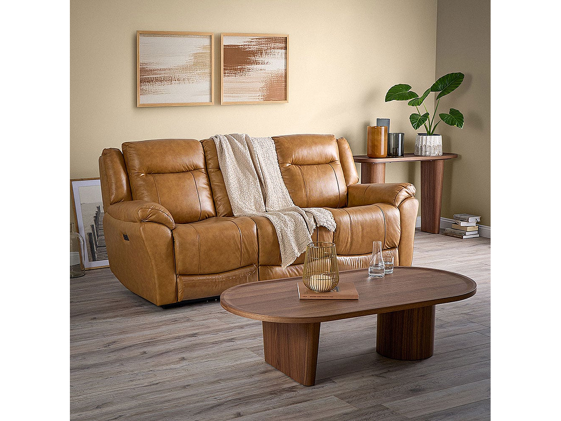 SOFÁ RECLINABLE RIMINI 3 CUERPOS ELÉCTRICO CUERO WHISKEY 8