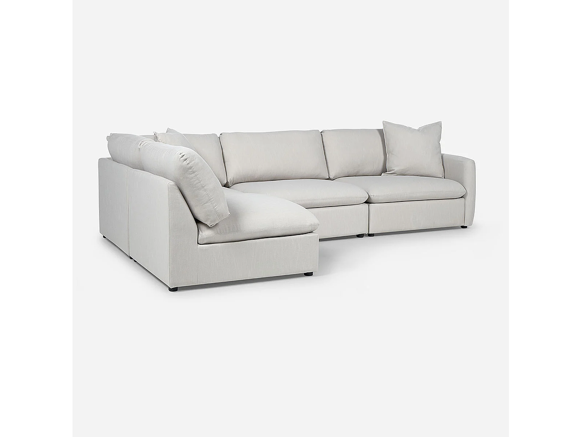 SOFÁ ROSEN 5 CUERPOS BEIGE SECCIONAL ZAGREB IZQUIERDO TELA 2