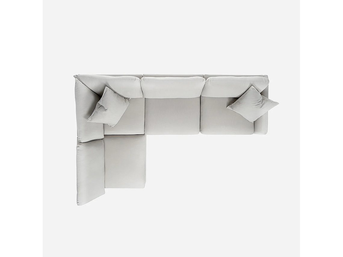 SOFÁ ROSEN 5 CUERPOS BEIGE SECCIONAL ZAGREB IZQUIERDO TELA 5