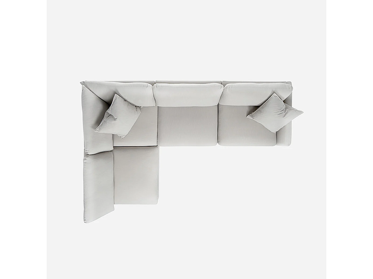 SOFÁ ROSEN 5 CUERPOS BEIGE SECCIONAL ZAGREB IZQUIERDO TELA 5