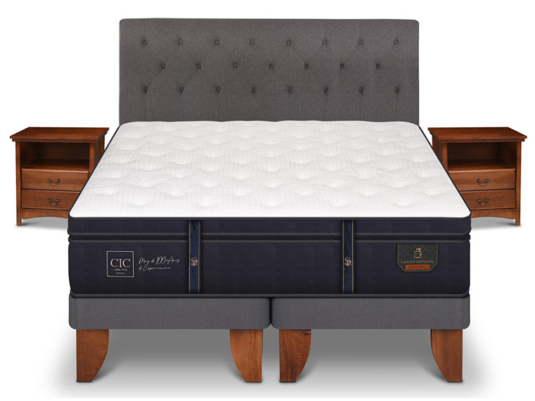 JUEGO DE DORMITORIO CIC CAMA EUROPEA GRAND PREMIUM KING + SET KAVERY 1