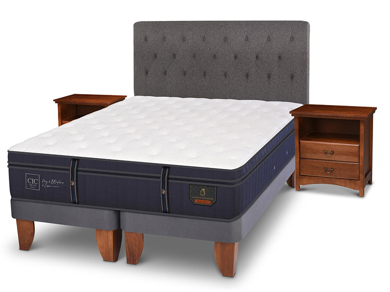JUEGO DE DORMITORIO CIC CAMA EUROPEA GRAND PREMIUM KING + SET KAVERY 2
