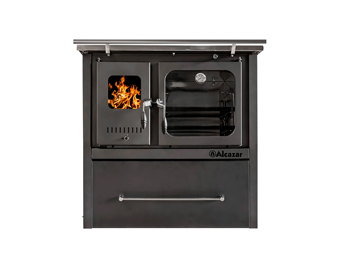 COCINA A LEÑA ALCAZAR EUROPEA M80 GRIS 1