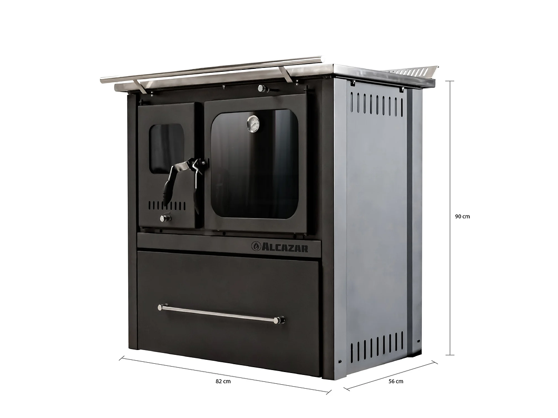 COCINA A LEÑA ALCAZAR EUROPEA M80 GRIS 3