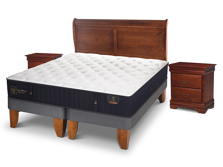 JUEGO DE DORMITORIO CIC CAMA EUROPEA PREMIUM KING + SET MIRO 2