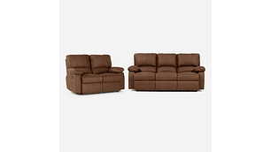 SET ROSEN CAFÉ SOFÁS RECLINABLE 2 Y 3 CUERPOS ARCHIE TELA