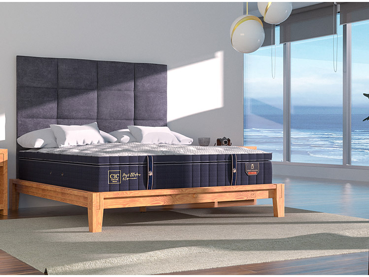 JUEGO DE DORMITORIO CIC CAMA EUROPEA GRAND PREMIUM KING + SET KAVERY 8