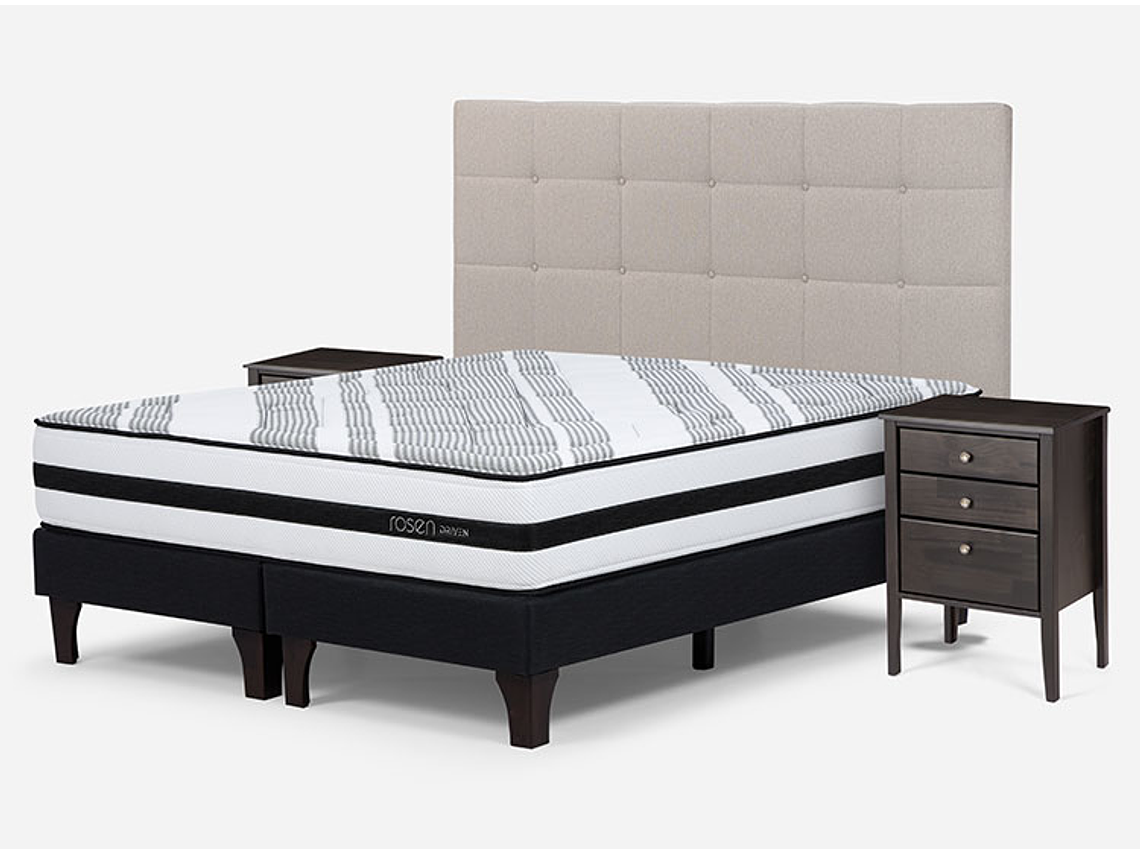 JUEGO DE DORMITORIO ROSEN CAMA EUROPEA DRIVEN SÚPER KING GRAFITO + SET ISSEY NIEBLA 2