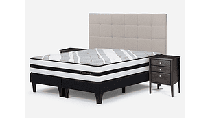 JUEGO DE DORMITORIO ROSEN CAMA EUROPEA DRIVEN SÚPER KING GRAFITO + SET ISSEY NIEBLA