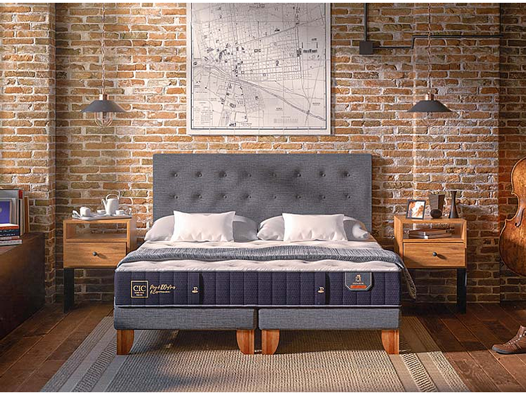 JUEGO DE DORMITORIO CIC CAMA EUROPEA PREMIUM KING + SET MIRO 9