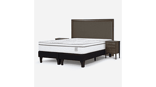 CAMA EUROPEA NEO PLUS KING BD + RESPALDO NOLITA CAFÉ+VELADOR