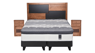 JUEGO DE DORMITORIO FLEX CAMA EUROPEA TITANIUM NEW BOX KING + SET COLONIA