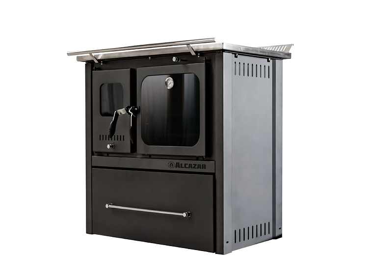 COCINA A LEÑA ALCAZAR EUROPEA M70 GRIS 2