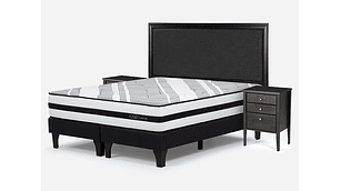 JUEGO DE DORMITORIO ROSEN CAMA EUROPEA DRIVEN KING + MADERAS NOLITA GRAFITO