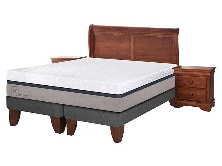 JUEGO DE DORMITORIO CIC CAMA EUROPEA BALANCE KING + MADERAS MIRO 2