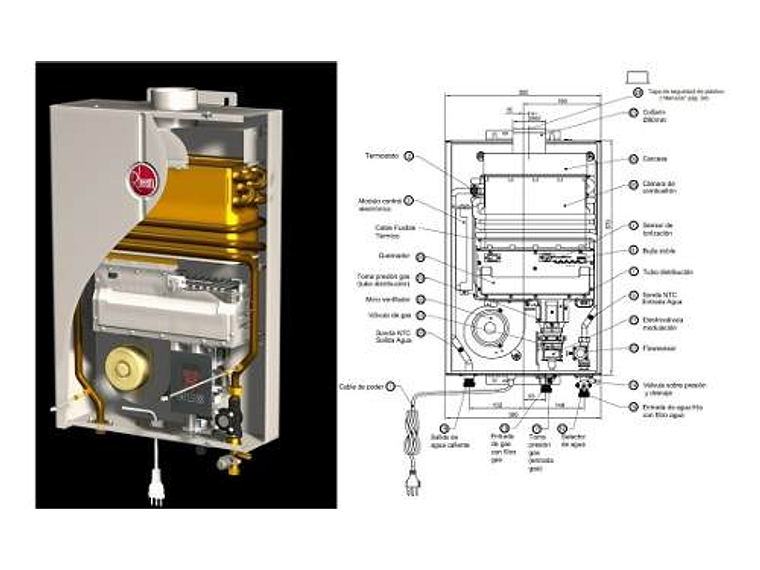 CALEFONT GAS NATURAL 18 LTS TIRO FORZADO. RHEEM 2