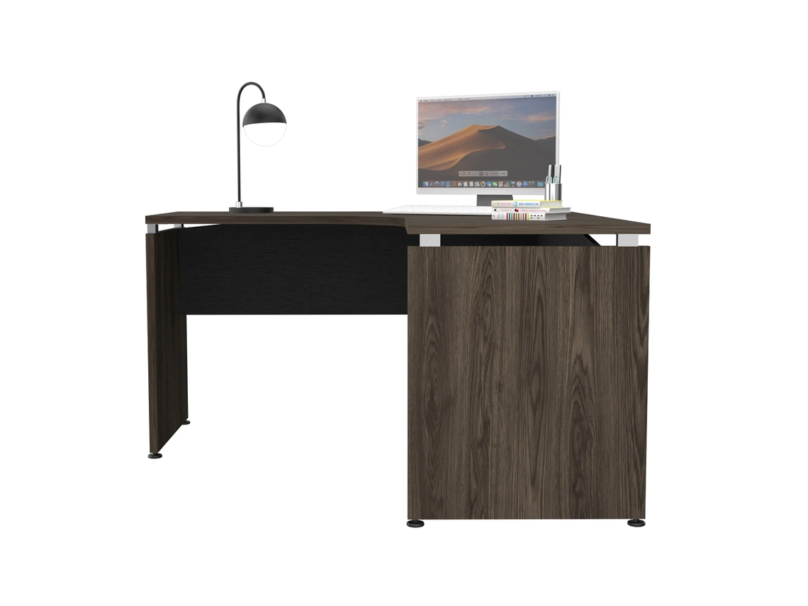 ESCRITORIO FM-004N - NEGRO Y CAFÉ OSCURO 2