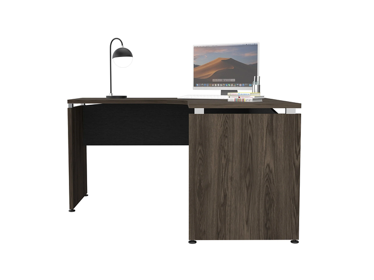 ESCRITORIO FM-004N - NEGRO Y CAFÉ OSCURO 4