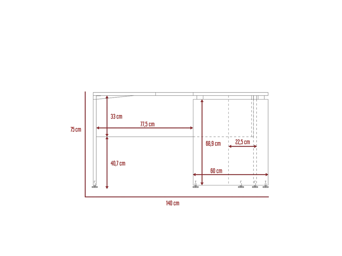ESCRITORIO FM-004N - NEGRO Y CAFÉ OSCURO 5