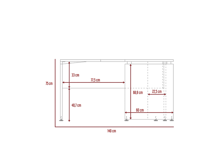 ESCRITORIO FM-004N - NEGRO Y CAFÉ OSCURO 5