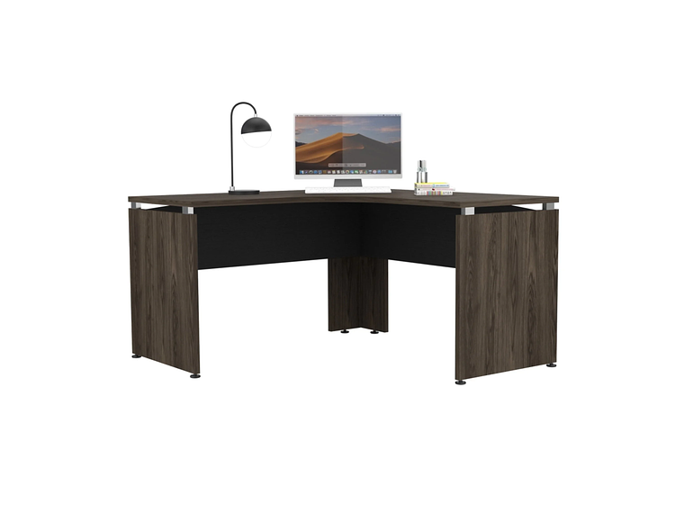 ESCRITORIO FM-004N - NEGRO Y CAFÉ OSCURO 7