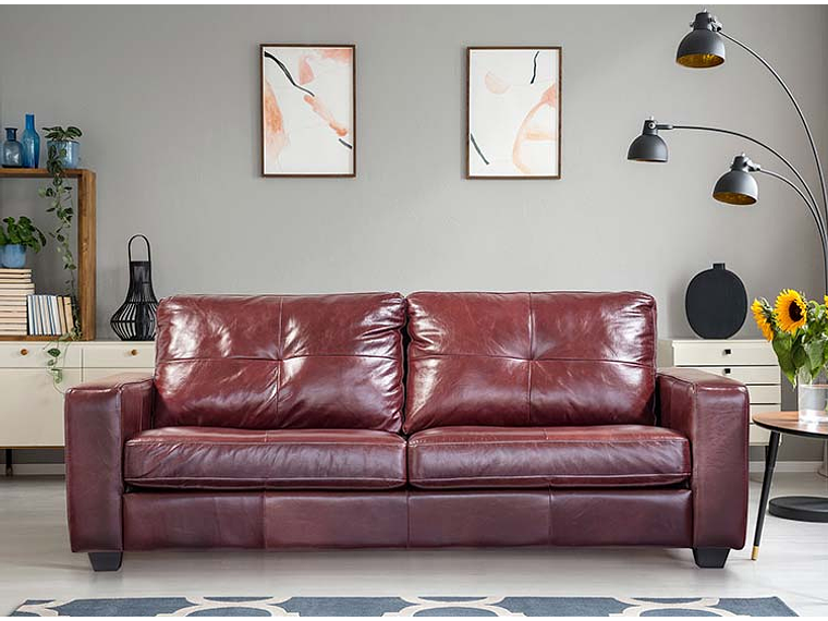 SOFÁ ROSEN VICENZA ZEVIO BL 3 CUERPOS CUERO 9