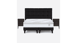 CAMA EUROPEA NEO PLUS KING + MUEBLES ISSEY GRAFITO