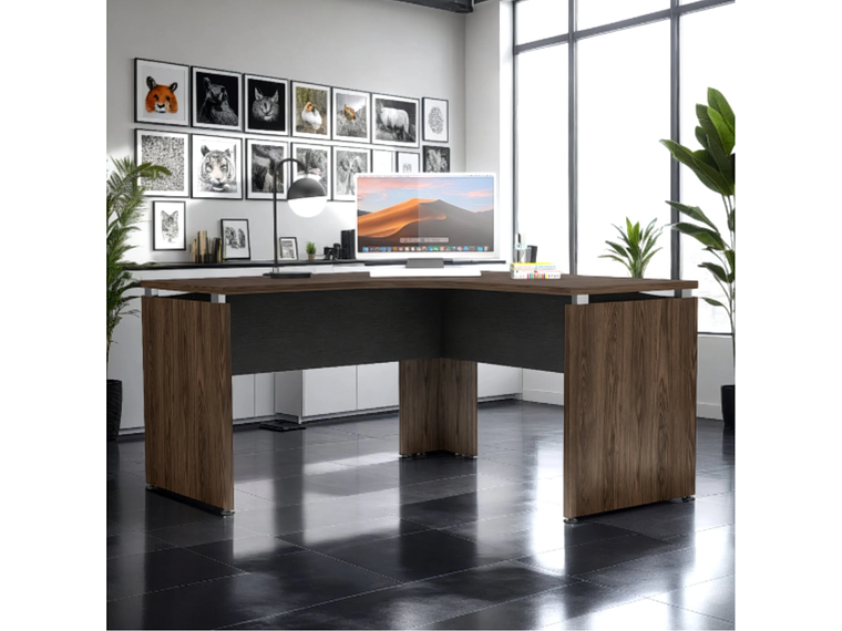 ESCRITORIO FM-004N - NEGRO Y CAFÉ OSCURO 10