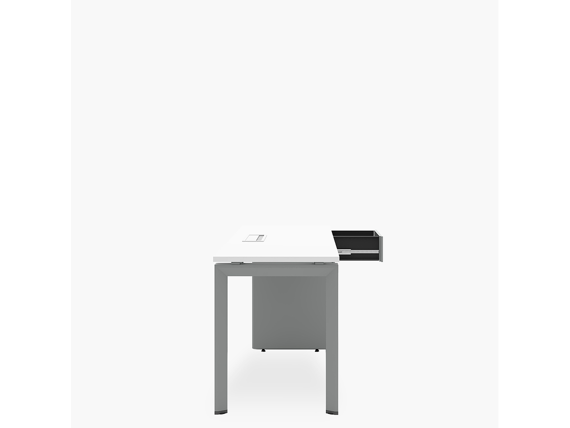 ESCRITORIO FORM OFFICE NEO CON PASACABLES 140X60 CON CAJONERA METALICA 2