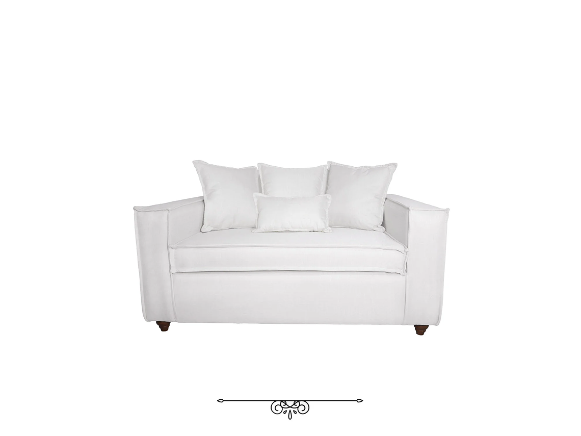 JUEGO DE LIVING DANTE 3 2 SOFA RESORTES 3 Y 2 CUERPOS COLOR BLANCO HUESO BONE 2