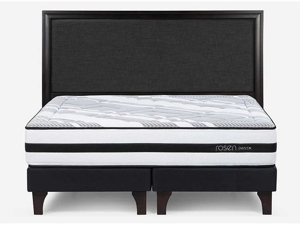 JUEGO DE DORMITORIO ROSEN CAMA EUROPEA DRIVEN SÚPER KING GRAFITO + RESPALDO NOLITA 1