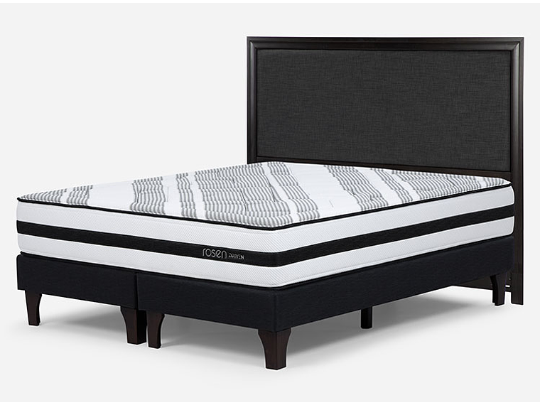 JUEGO DE DORMITORIO ROSEN CAMA EUROPEA DRIVEN SÚPER KING GRAFITO + RESPALDO NOLITA 2