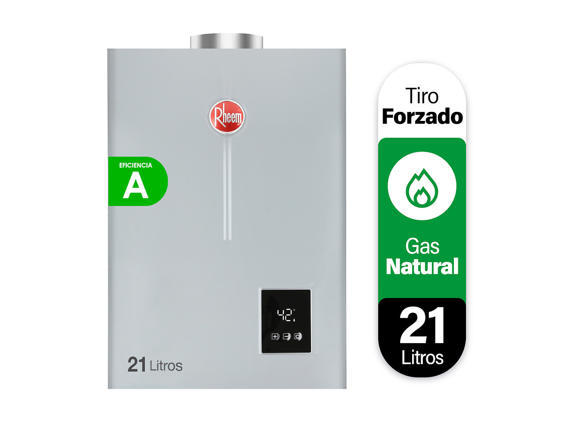 CALEFONT 21 LITROS GAS NATURAL TIRO FORZADO RHEEM 1