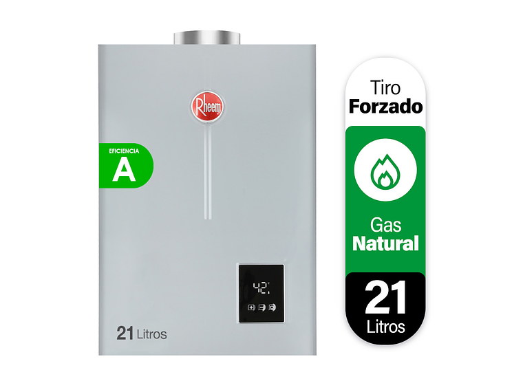 CALEFONT 21 LITROS GAS NATURAL TIRO FORZADO RHEEM 1