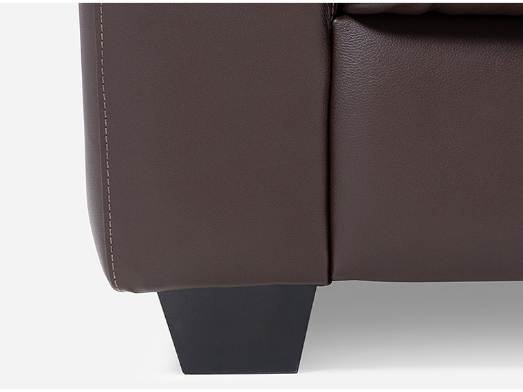 SOFÁ ROSEN ZEVIO 3 CUERPOS CUERO CAFÉ CHOCOLATE 4