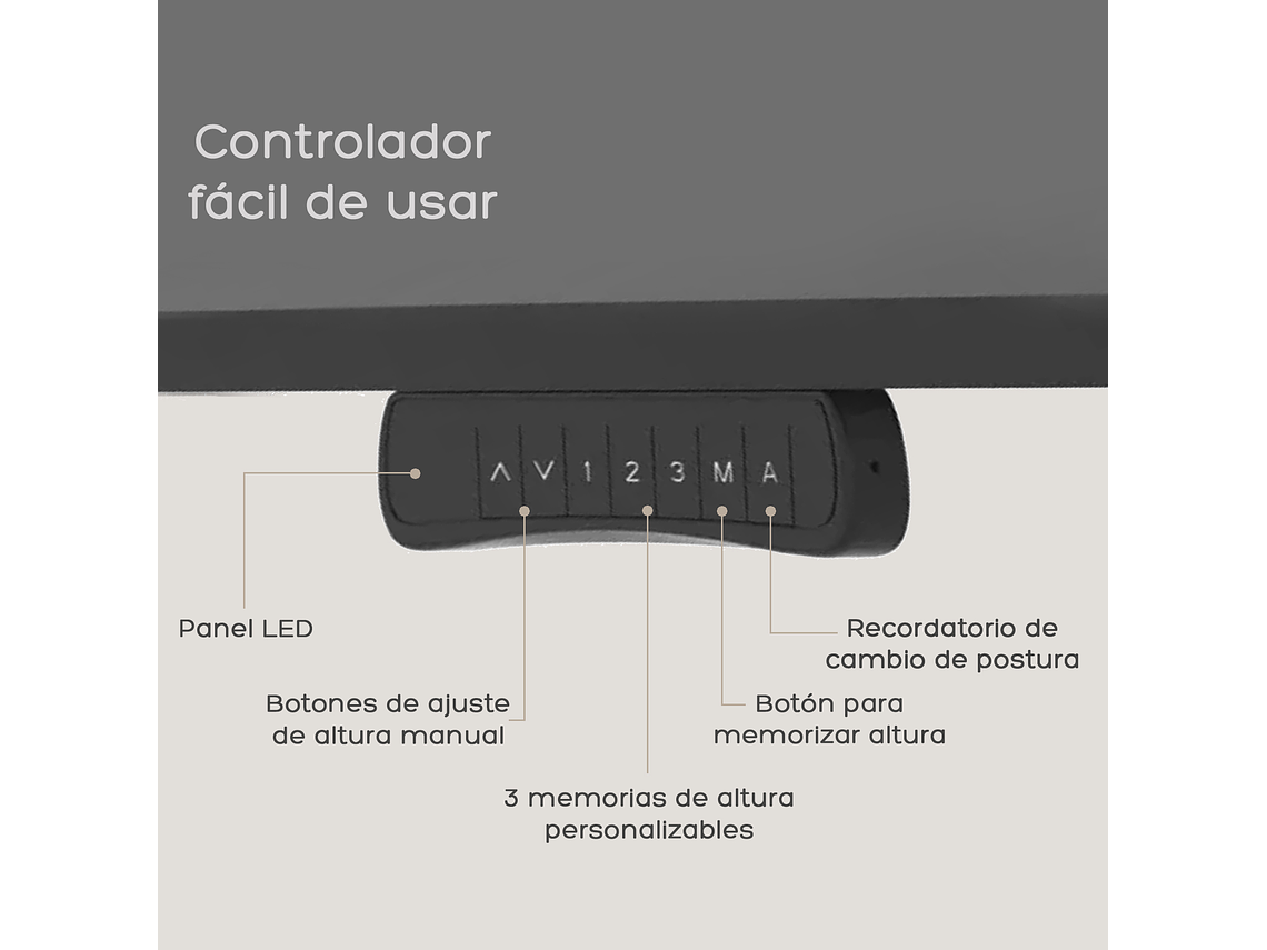 ESCRITORIO RELAN ELÉCTRICO TOP LIVING BLACK PRO+ STANDING DESK 5