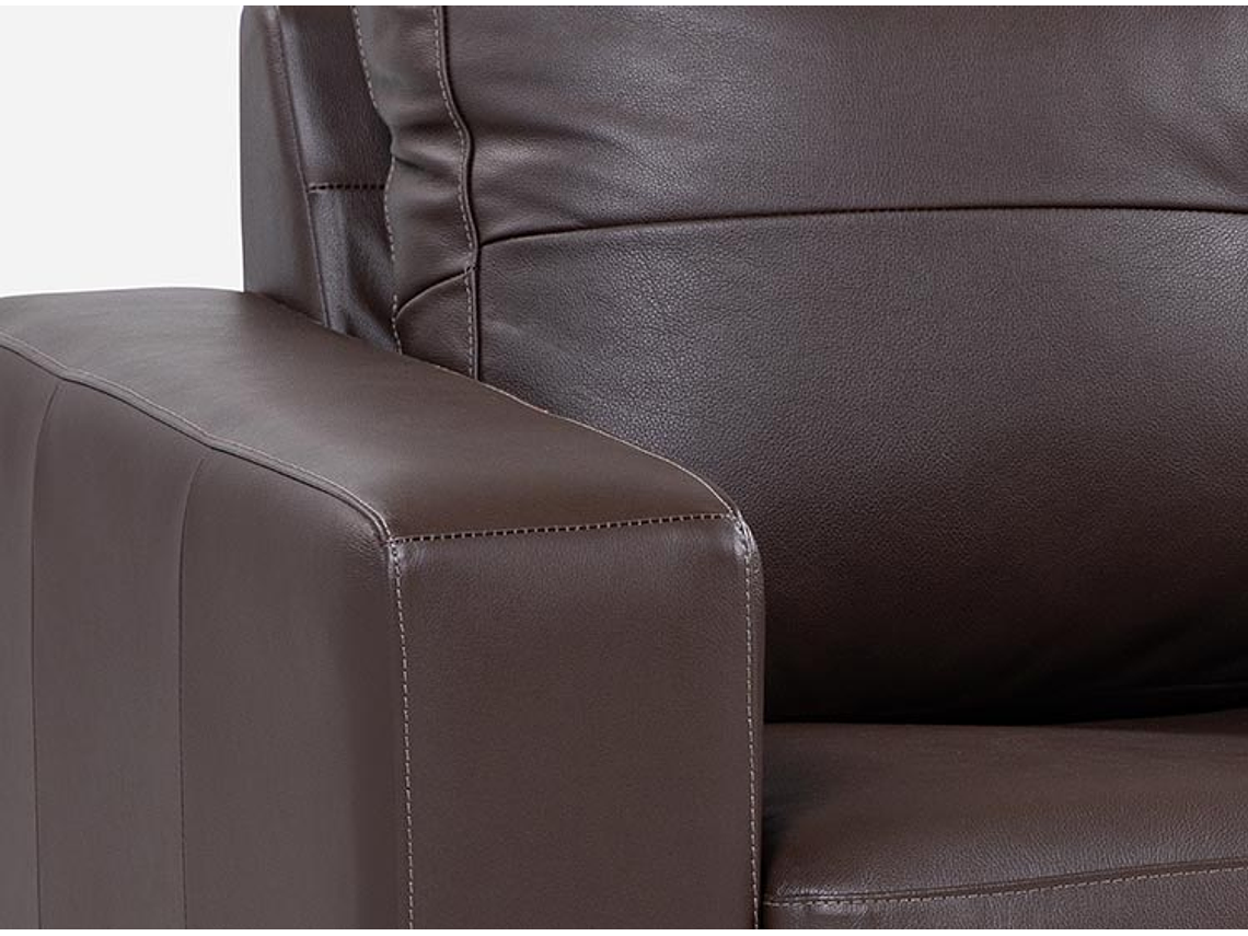 SOFÁ ROSEN ZEVIO 3 CUERPOS CUERO CAFÉ CHOCOLATE 6