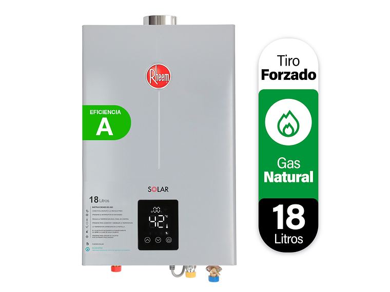 CALEFONT 18 LITROS GAS NATURAL TIRO FORZADO RHEEM 2