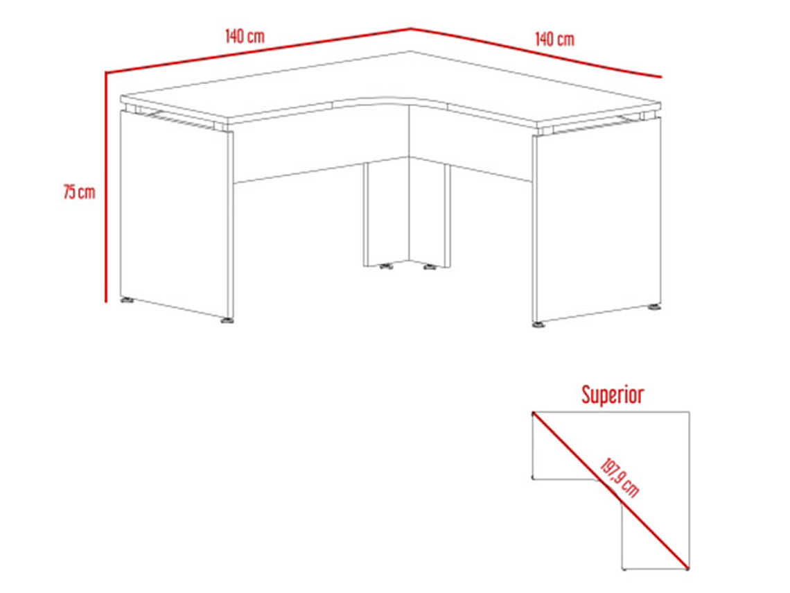 ESCRITORIO TUHOME L-140 -NEGRO SOFT/COÑAC 5