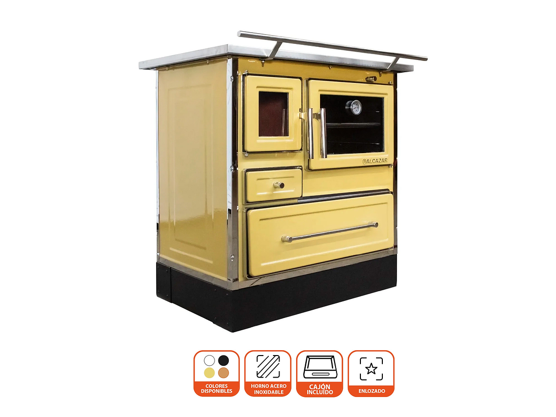 COCINA A LEÑA ALCAZAR CALBUCO MZ 80 AMARILLA 2