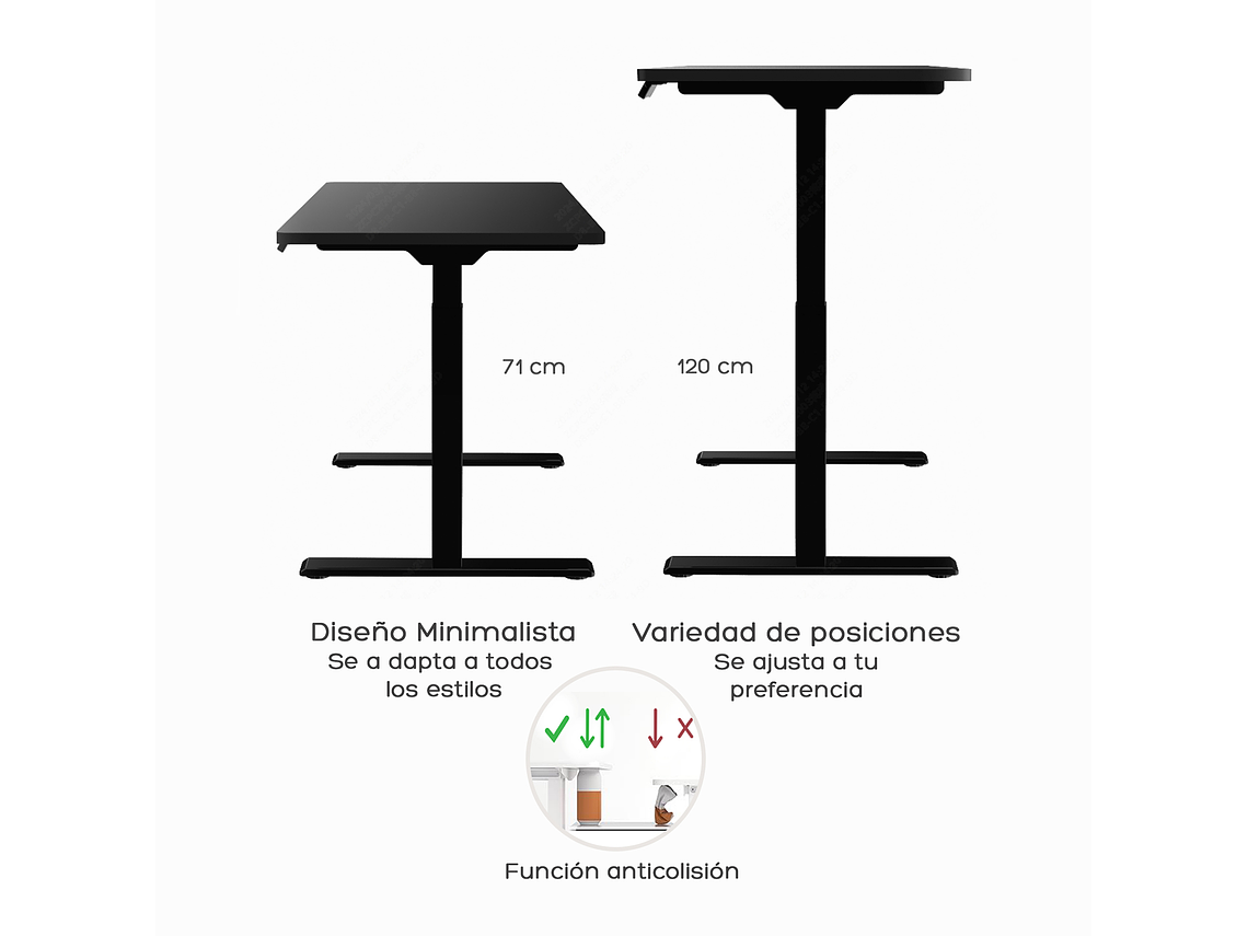 ESCRITORIO RELAN ELÉCTRICO TOP LIVING BLACK PRO+ STANDING DESK 7