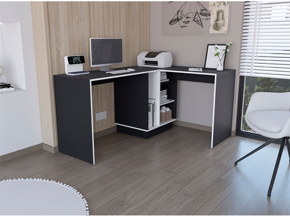 ESCRITORIO TUHOME ROOKIE EN L BLANCO WENGUE 5