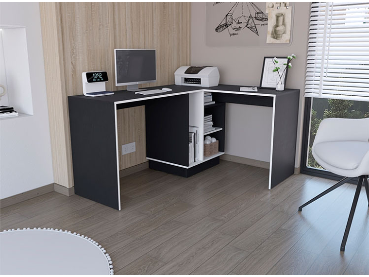 ESCRITORIO TUHOME ROOKIE EN L BLANCO WENGUE 5