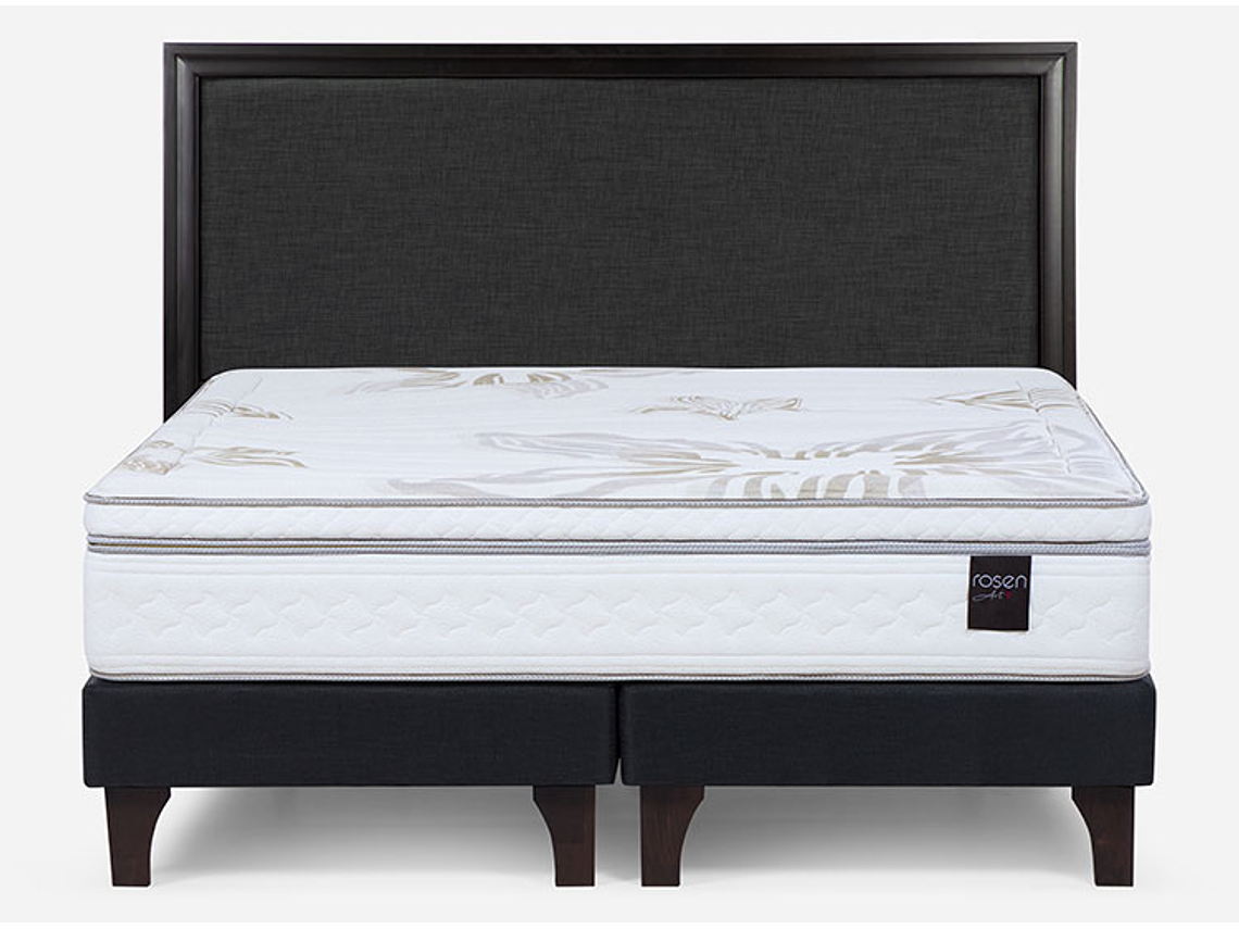 JUEGO DE DORMITORIO ROSEN CAMA EUROPEA ART 4 SÚPER KING GRAFITO + RESPALDO NOLITA 1