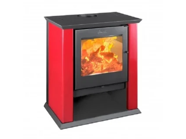 KIT CALEFACTOR LEÑA CLASSIC500 ROJA + KIT LEÑA INSTALACION 6' 1