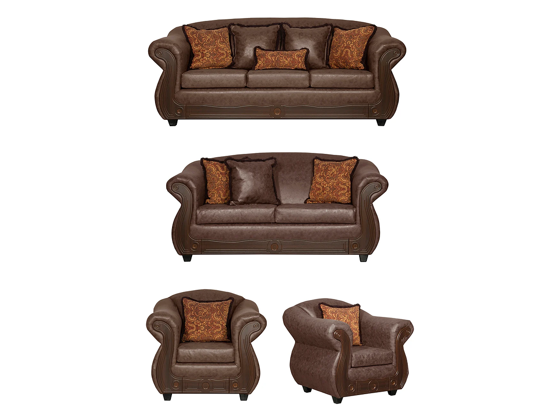 JUEGO DE LIVING 3 2 1 1 ESTAMBUL CHOCOLATE 1