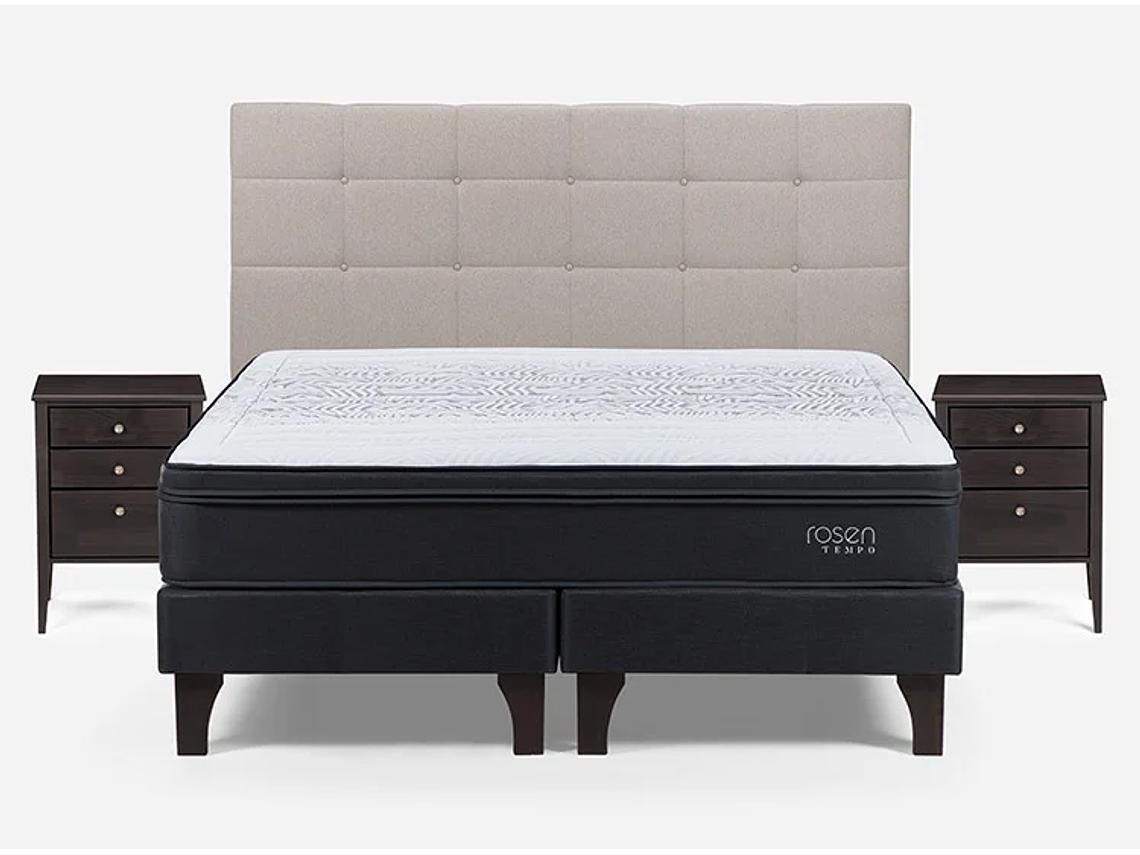 JUEGO DE DORMITORIO ROSEN CAMA EUROPEA TEMPO SÚPER KING GRAFITO + SET ISSEY NIEBLA 1